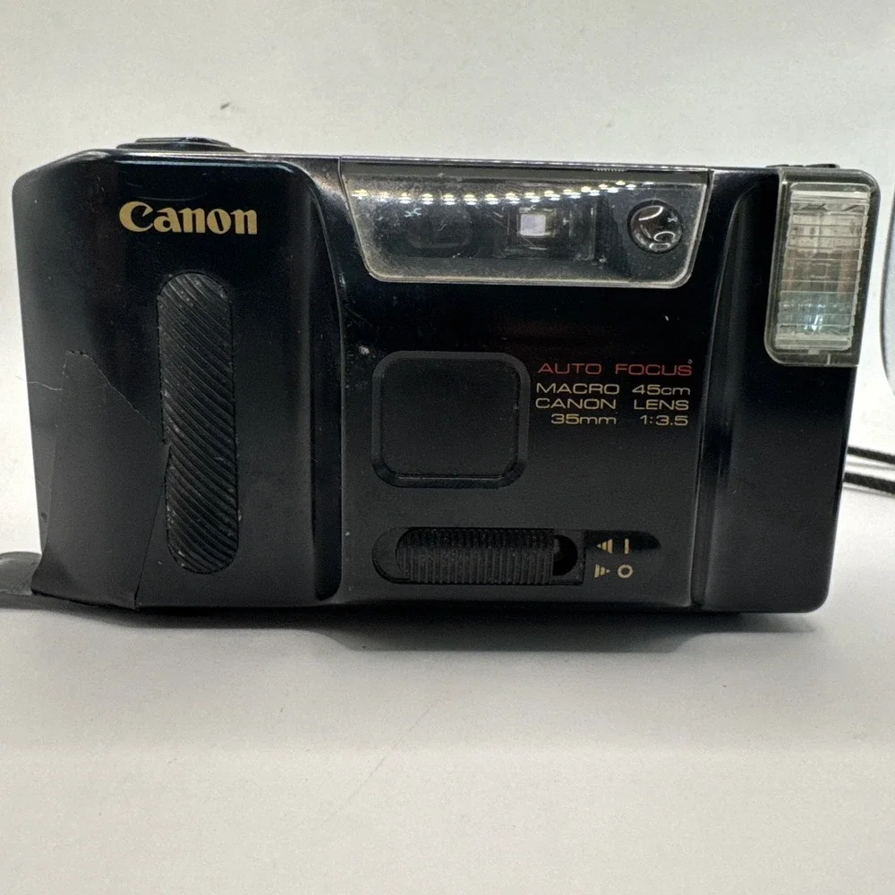 Canon Sprint Auto Focus 35MM Film Camera in Black w/ Cord Untested READ